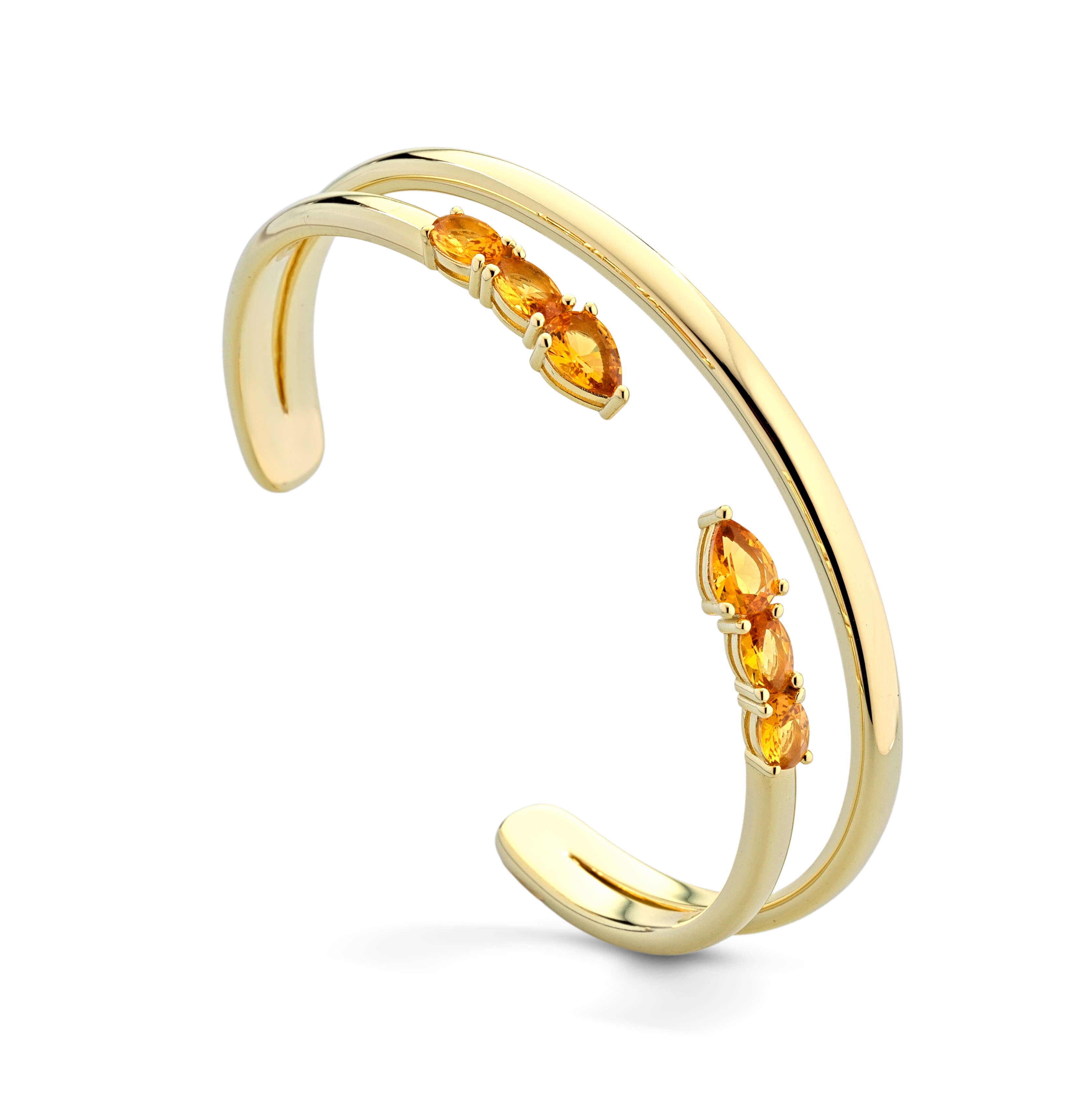 Bracciale rigido aperto con quarzo