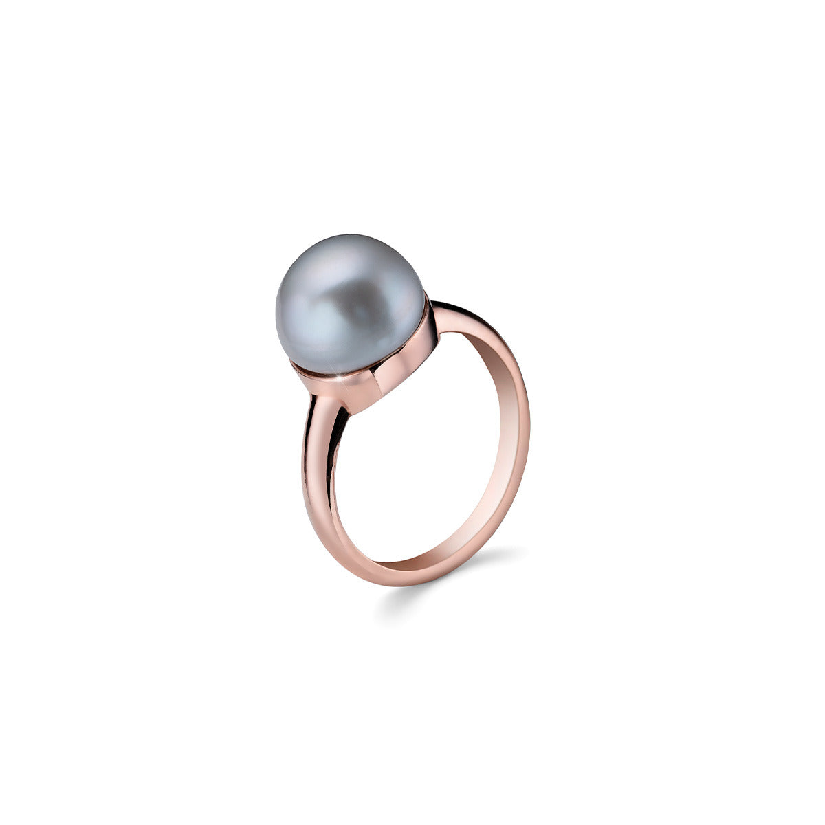 Anello in argento con perla grigia