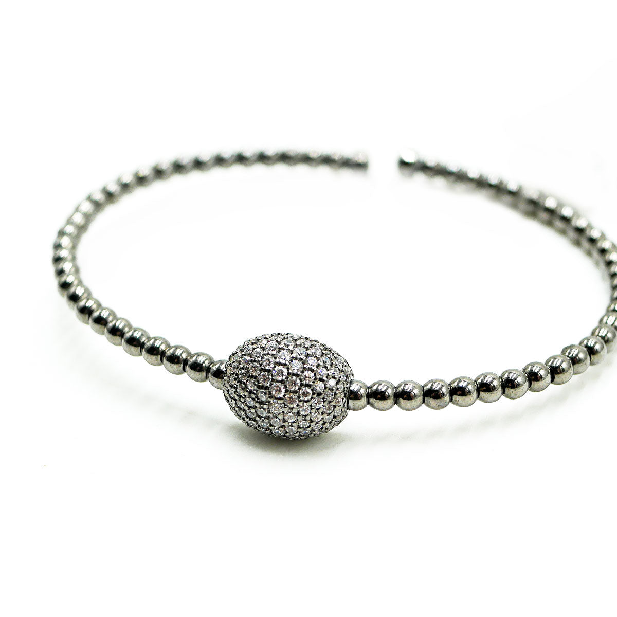 Bracciale semirigido in Argento 925% con zirconi
