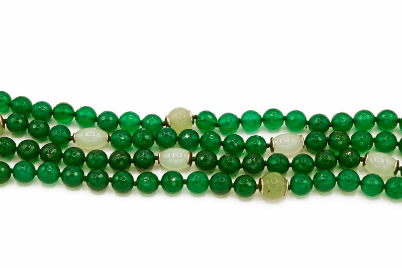 Collana in argento ed agata verde