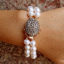 Bracciale a 2 fili di perle di acqua dolce