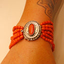 Bracciale stile antico con corallo rosso
