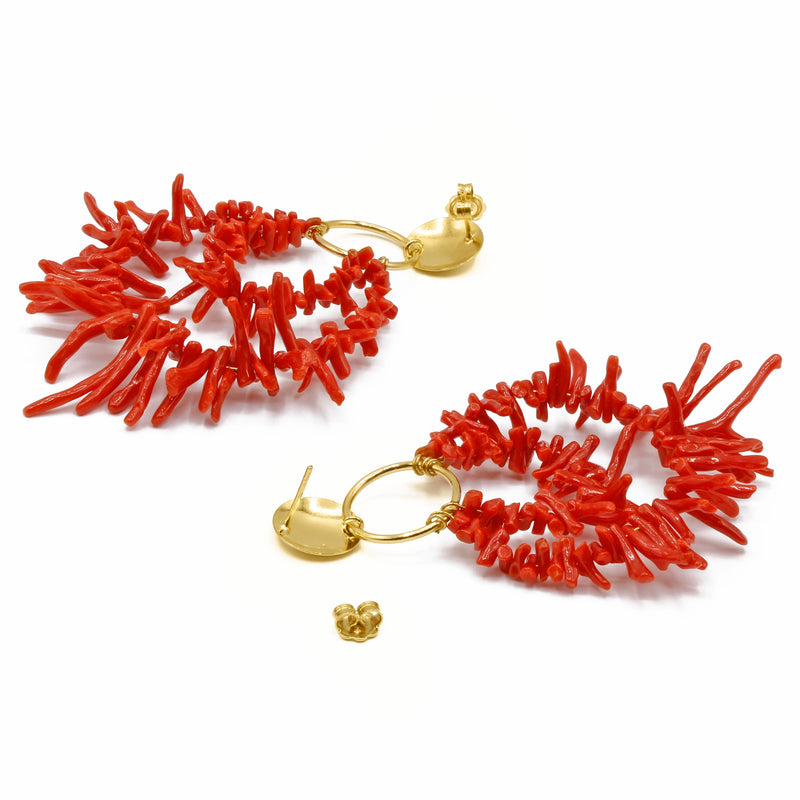Orecchini con corallo rosso italiano
