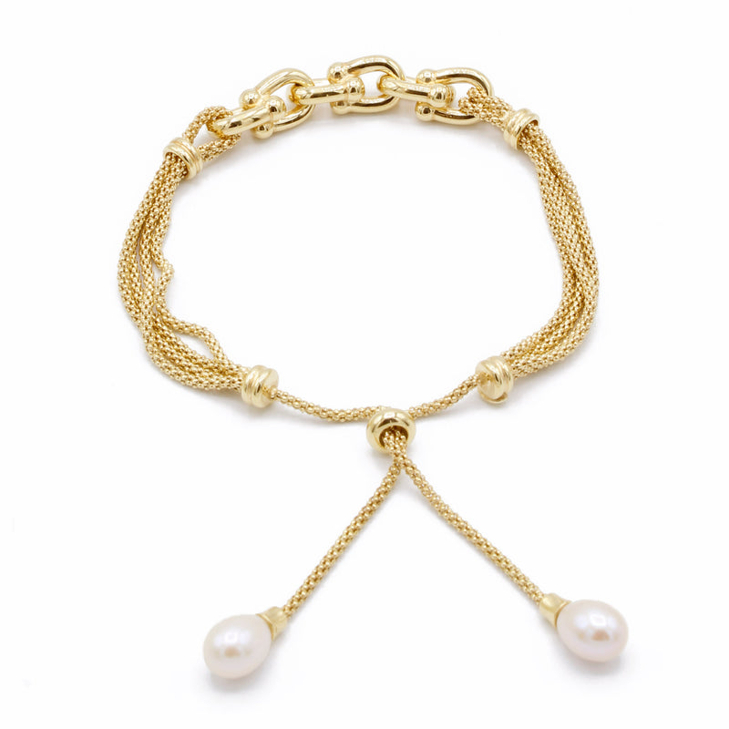 Bracciale con perle a goccia di acqua dolce