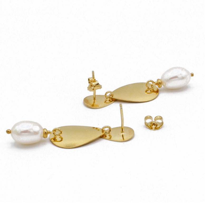 Orecchini in argento placcato oro giallo con perle di acqua dolce 