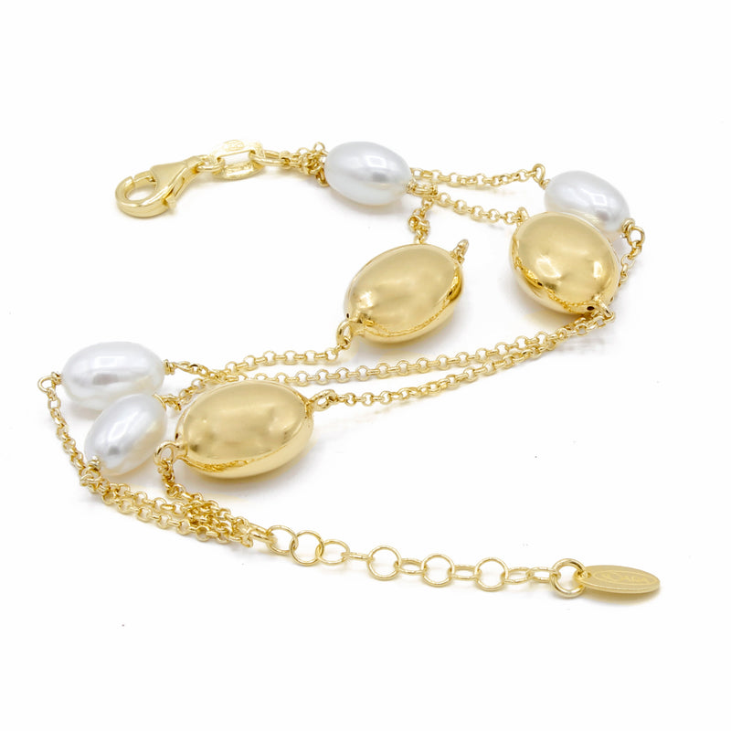Bracciale a 3 fili con perle di acqua dolce