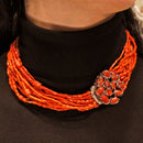 Collana in corallo rosso ed argento