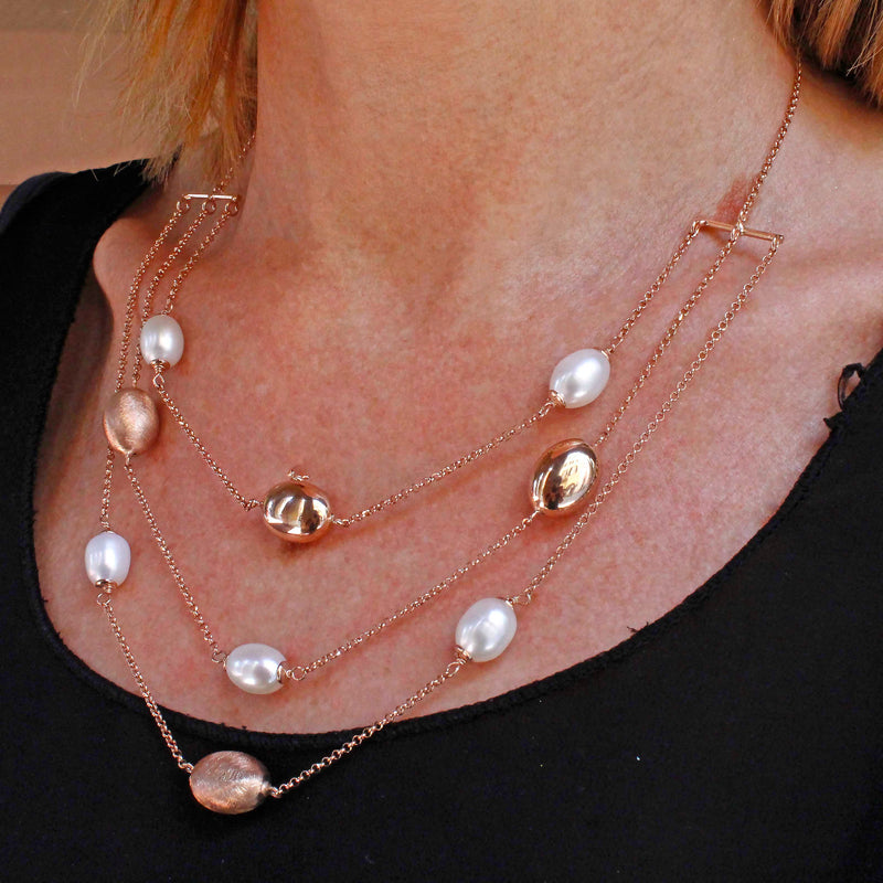 Collana in argento e perle