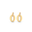 Orecchini ovali satinati in argento 925 placcato in oro