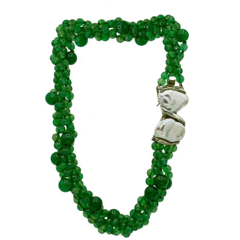 Collana a 4 fili in agata verde