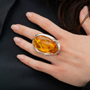 Anello argento 925 con Ambra del baltico naturale