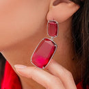 Orecchini in argento 925 rodiato in quarzi idrotermali