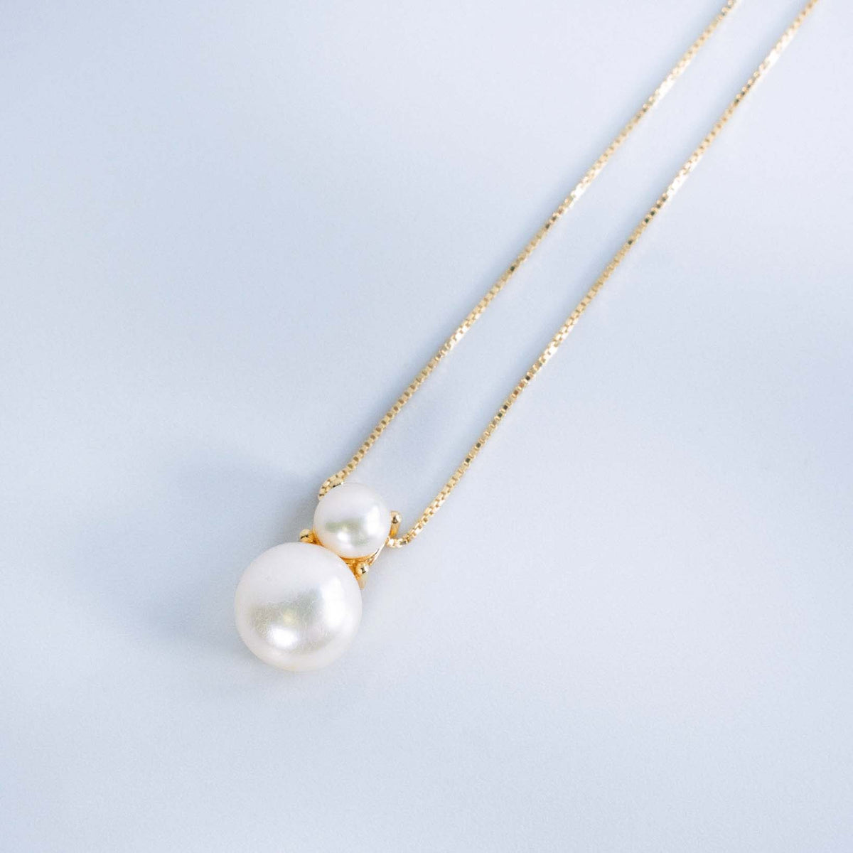 Collana in argento 925 con ciondolo a due perle d'acqua dolce