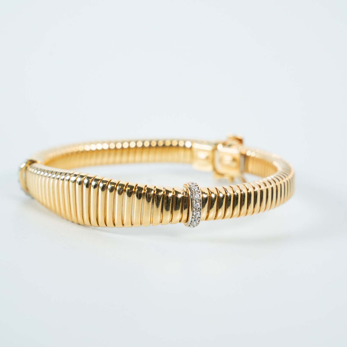 Bracciale rigido oro con zirconi