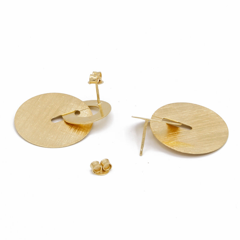 Orecchini in argento placcato oro giallo satinato