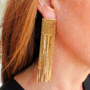 Orecchini lunghi in argento placcato oro giallo