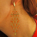 Orecchini in argento corniola e peridoto