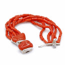 Bracciale a 5 fili in corallo rosso italiano