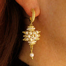 Orecchini argento placcato oro giallo con perle di acqua dolce