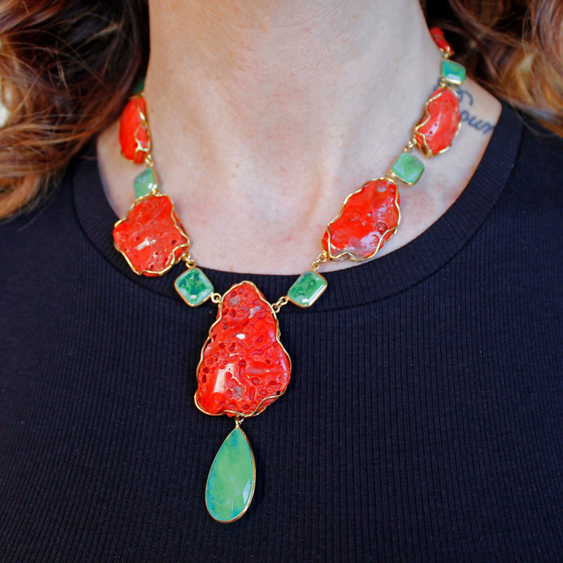 Collana con corallo rosso italiano