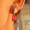 Orecchini satinati con quarzo idrotermale