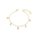 Bracciale in argento 925 placcato oro con gocce pententi e zirconi