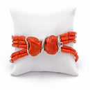 Bracciale a 5 fili in corallo rosso italiano