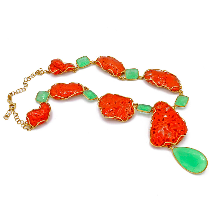 Collana con corallo rosso italiano