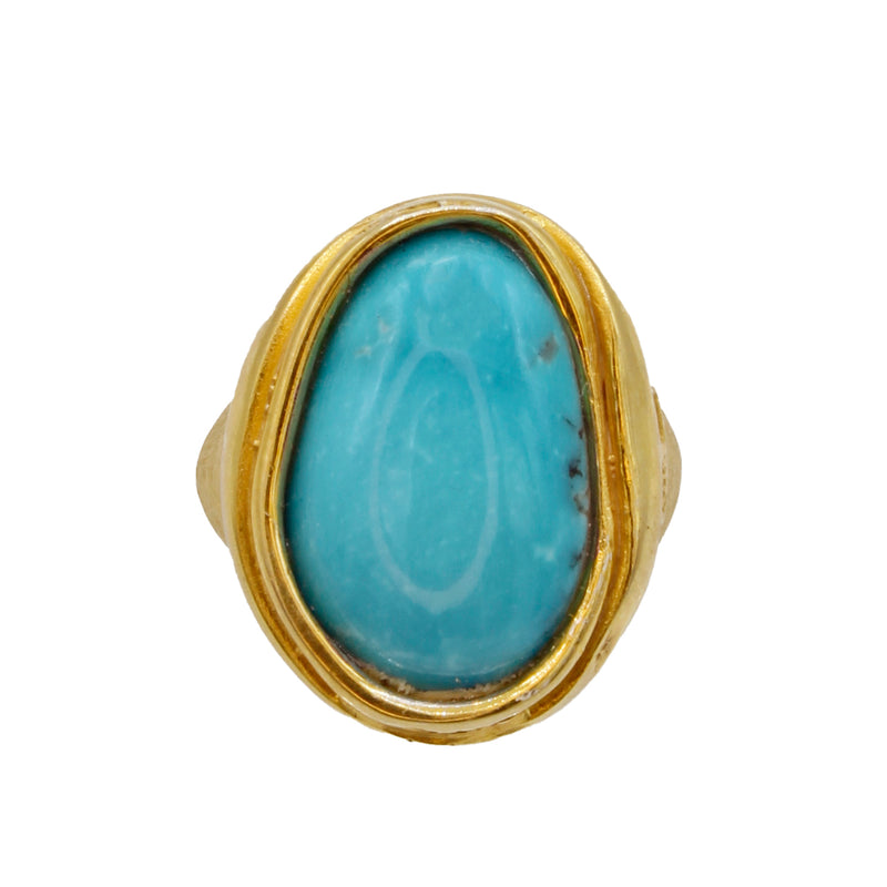 Anello argento con turchese naturale