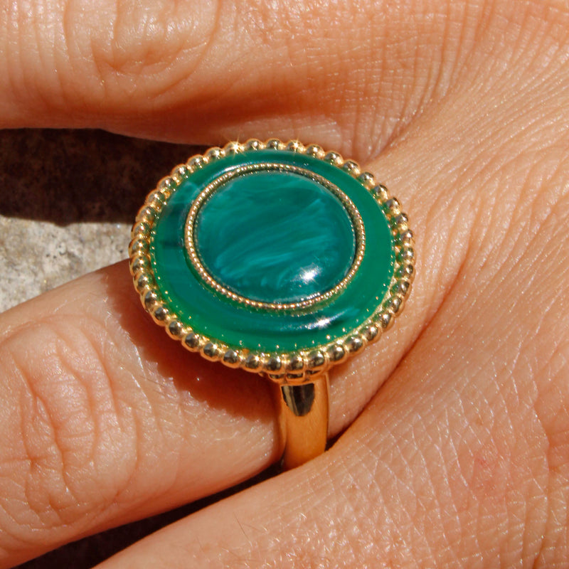 Anello con Agata verde