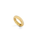 Anello fedina bombata in argento 925 placcato oro satinato