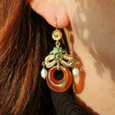 Orecchini con corniola e perle