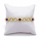 Bracciale in argento con ametista cabochon