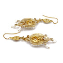 Orecchini in argento placcato oro con micro perle e smalto