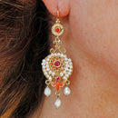 Orecchini in argento placcato oro con micro perle e smalto