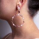 Orecchini in argento placcato oro con quarzi