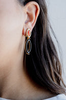 Orecchini con onice e corallo rosso italiano naturale