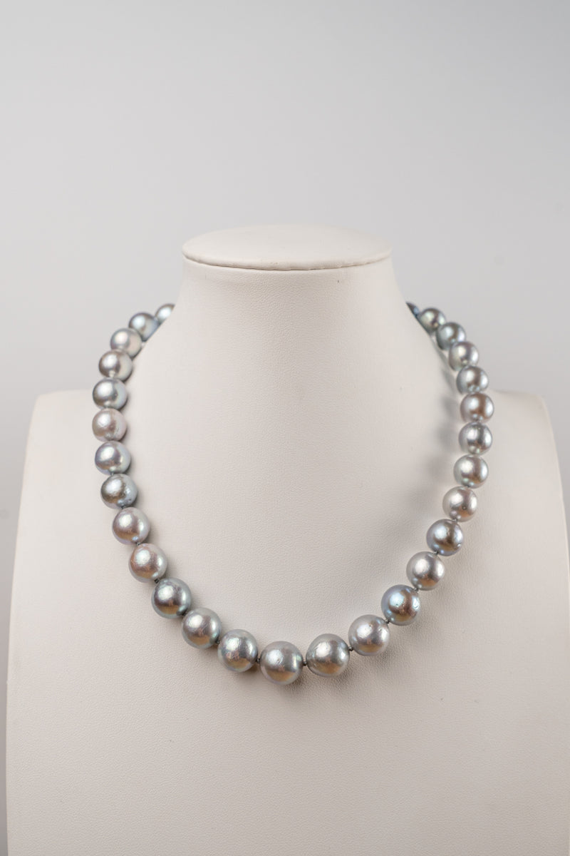 Filo Di Perle Di Coltura Di Tahiti 11-8 Mm Barocco Lungo 41 Cm Fine Lucentezza Multicolore - Foto 11