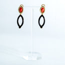 Orecchini con onice e corallo rosso italiano naturale