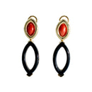 Orecchini con onice e corallo rosso italiano naturale