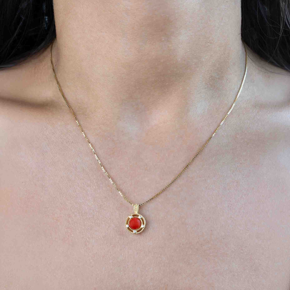 Collana con corallo rosso