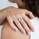 Anello in argento e bronzo con quarzo