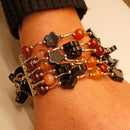 Bracciale in argento onice e corniola