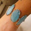 Bracciale in argento con quarzo azzurro