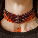 Collana argento ed ambra