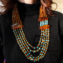 Collana di ambra e turchese