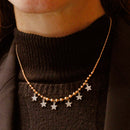 Girocollo con sfere Argento rosa 925% e stelle