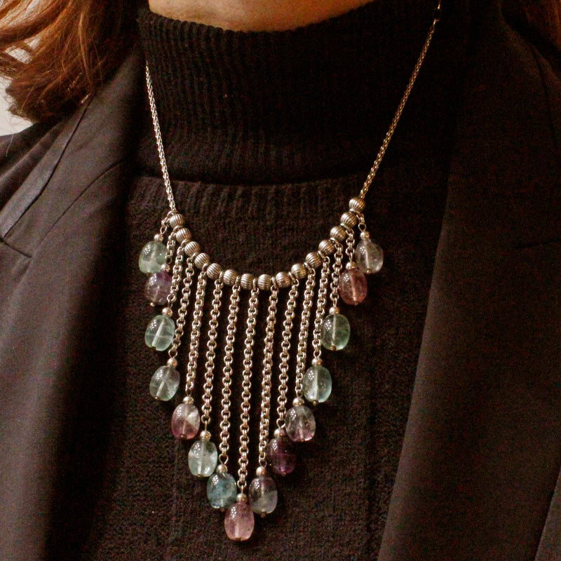 Collana di boules di ametista e fluorite | AMetis® Gioielli Collana di boules di ametista e fluorite | AMetis® Gioielli