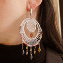 Orecchino in argento e tormaline