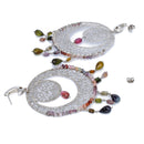 Orecchino in argento e tormaline